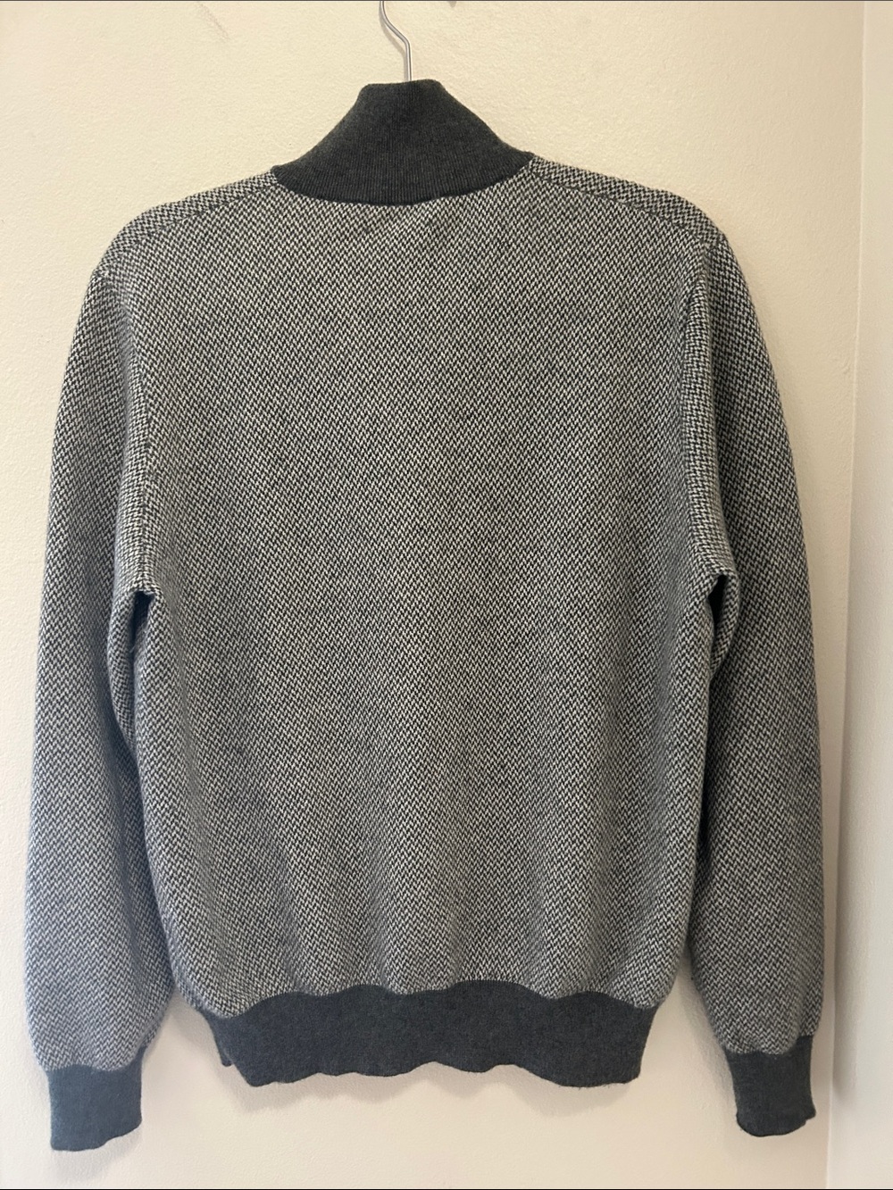 Ralph Lauren Purple Label 100% cashmere Made in Italy Birdseye quarter zip mens - Picture 7 of 7